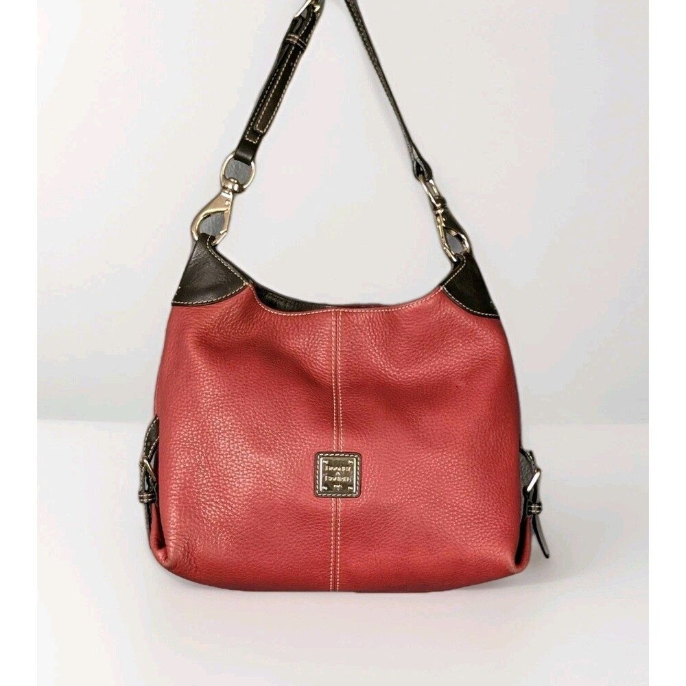 Dooney & Bourke Frederica Red Pebbled Leather Shoulder Bag Boho Handbag Vintage